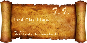 Takáts Ilona névjegykártya