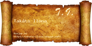 Takáts Ilona névjegykártya