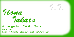 ilona takats business card